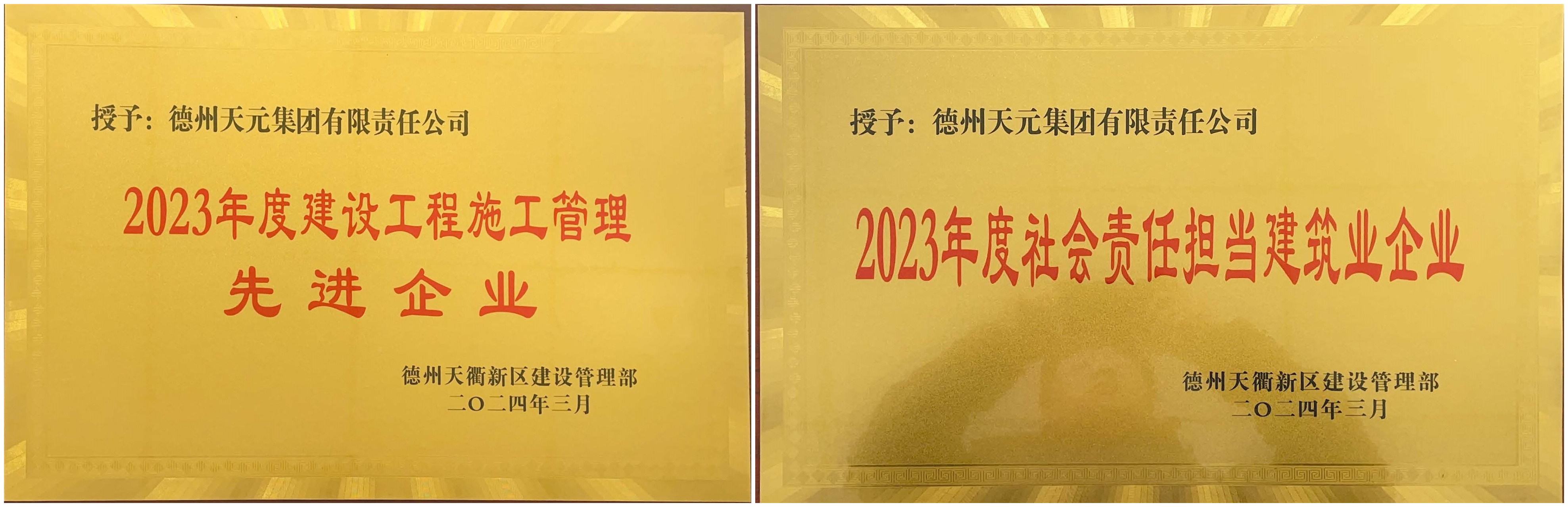 德州天元集團新添四項榮譽(yù)